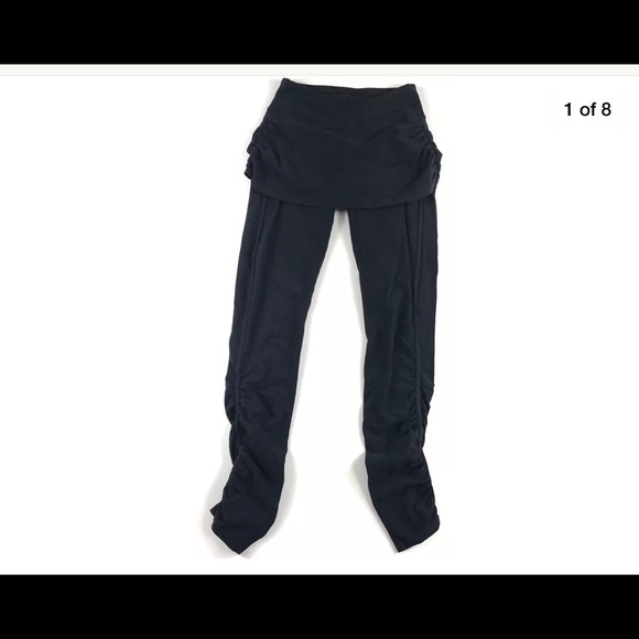 Athleta Pants - • Athleta Zazen Black Capri Leggings with Skirt •